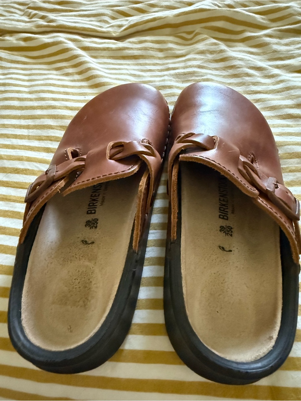 Birkenstock Leather Clog Mule in Chestnut Brown - Picture 4 of 6